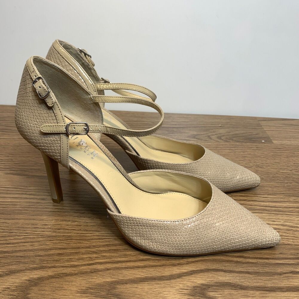 LAUREN RALPH LAUREN - SOPHIE Glossy Snake Leather Pumps Heels US Size 8B